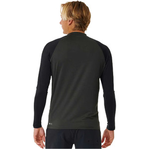 2024 Rip Curl Mens Shock UV Long Sleeve Rash Vest 146MRV - Black Marle